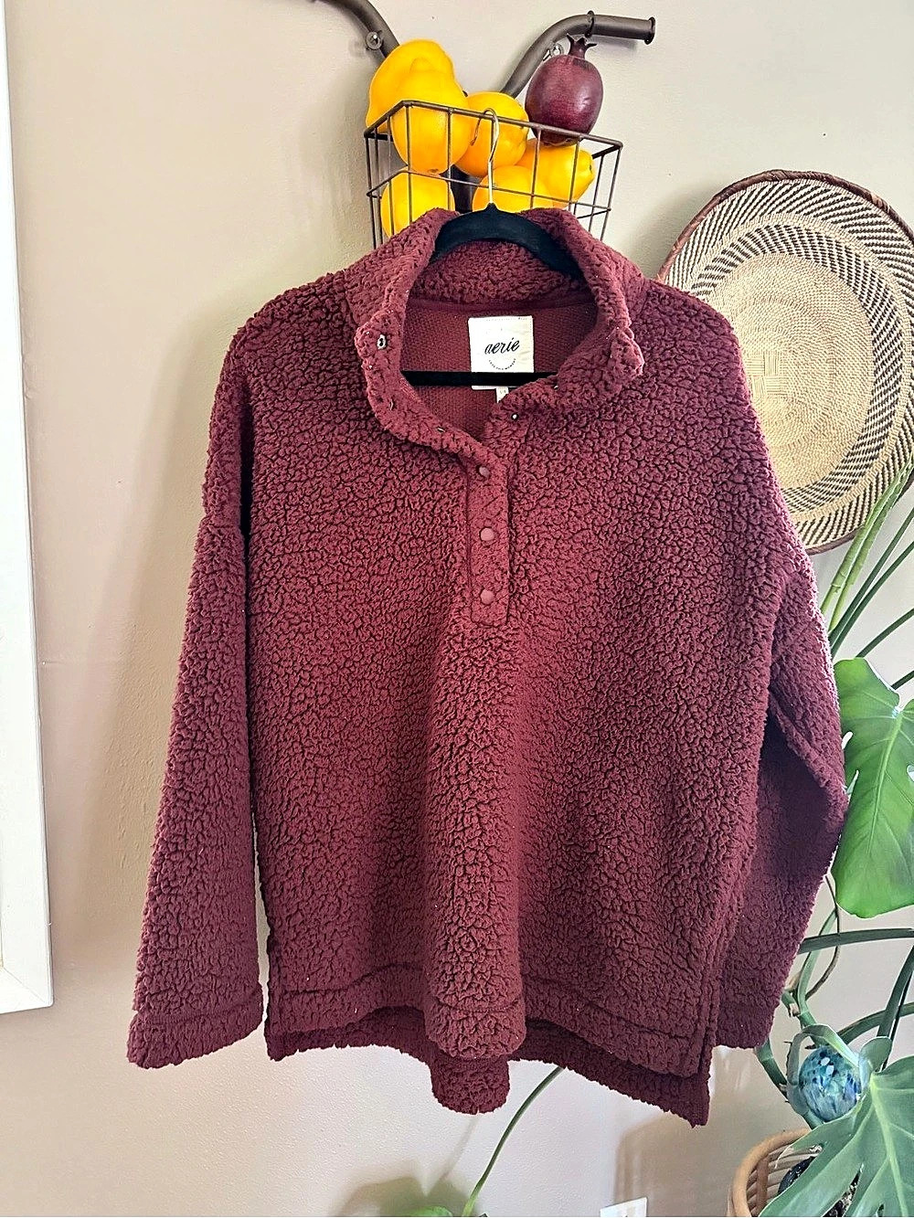 Aerie Purple Teddy Fleece Jacket Like New